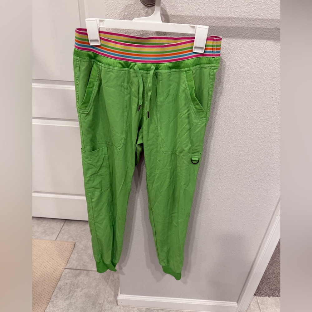 Ava Therese Bright Green jogger scrub pants